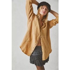We The Free Button Down Long Sleeve Textured Tunic | Summer Daydream Button Down